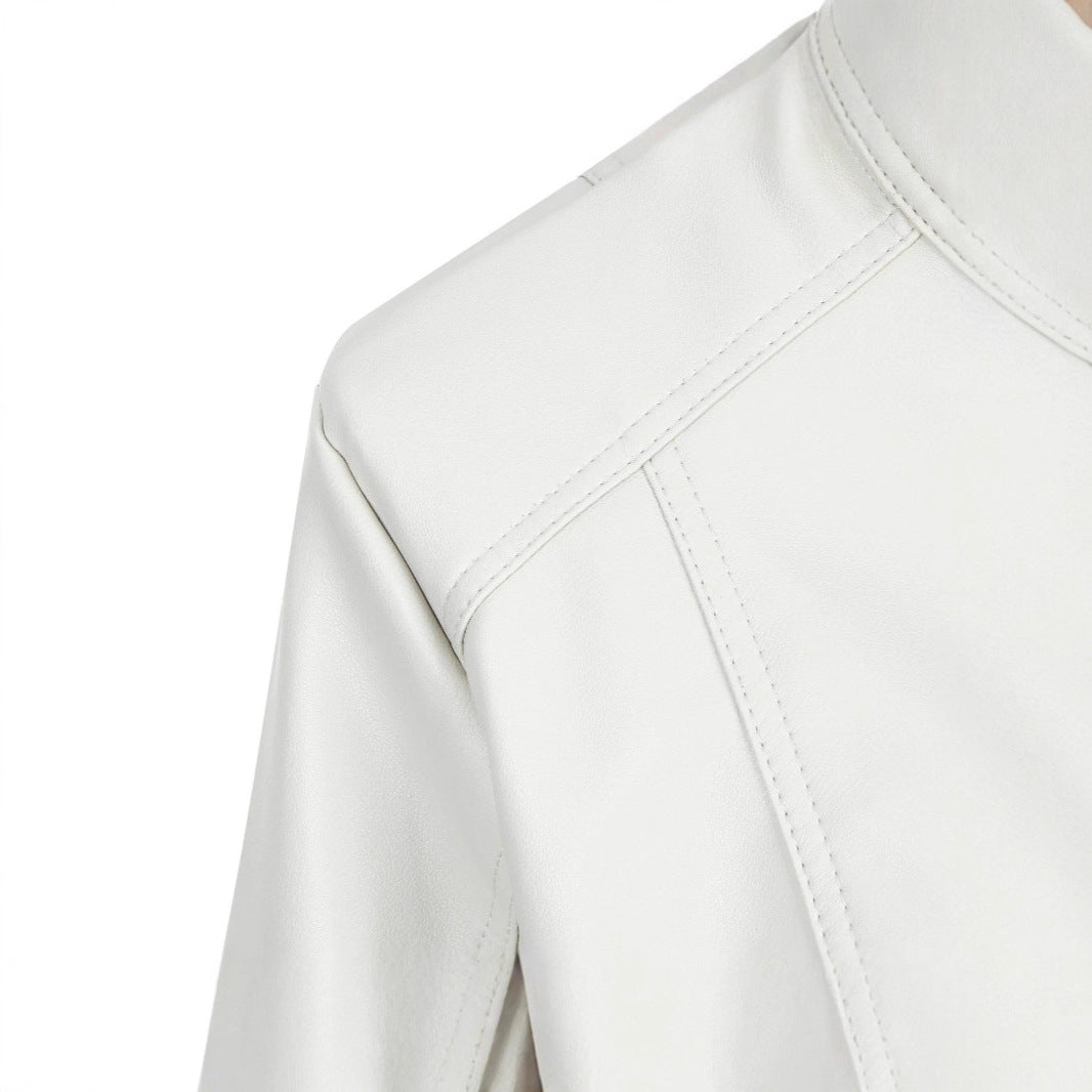 Plus-size Womens Slim-fit Stand-up Collar Jacket