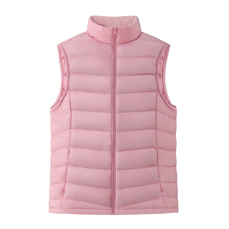 Stand-collar Sleeveless Vest Padded And Warm