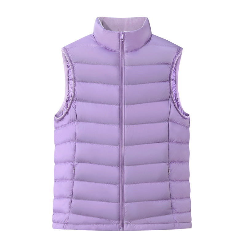 Stand-collar Sleeveless Vest Padded And Warm