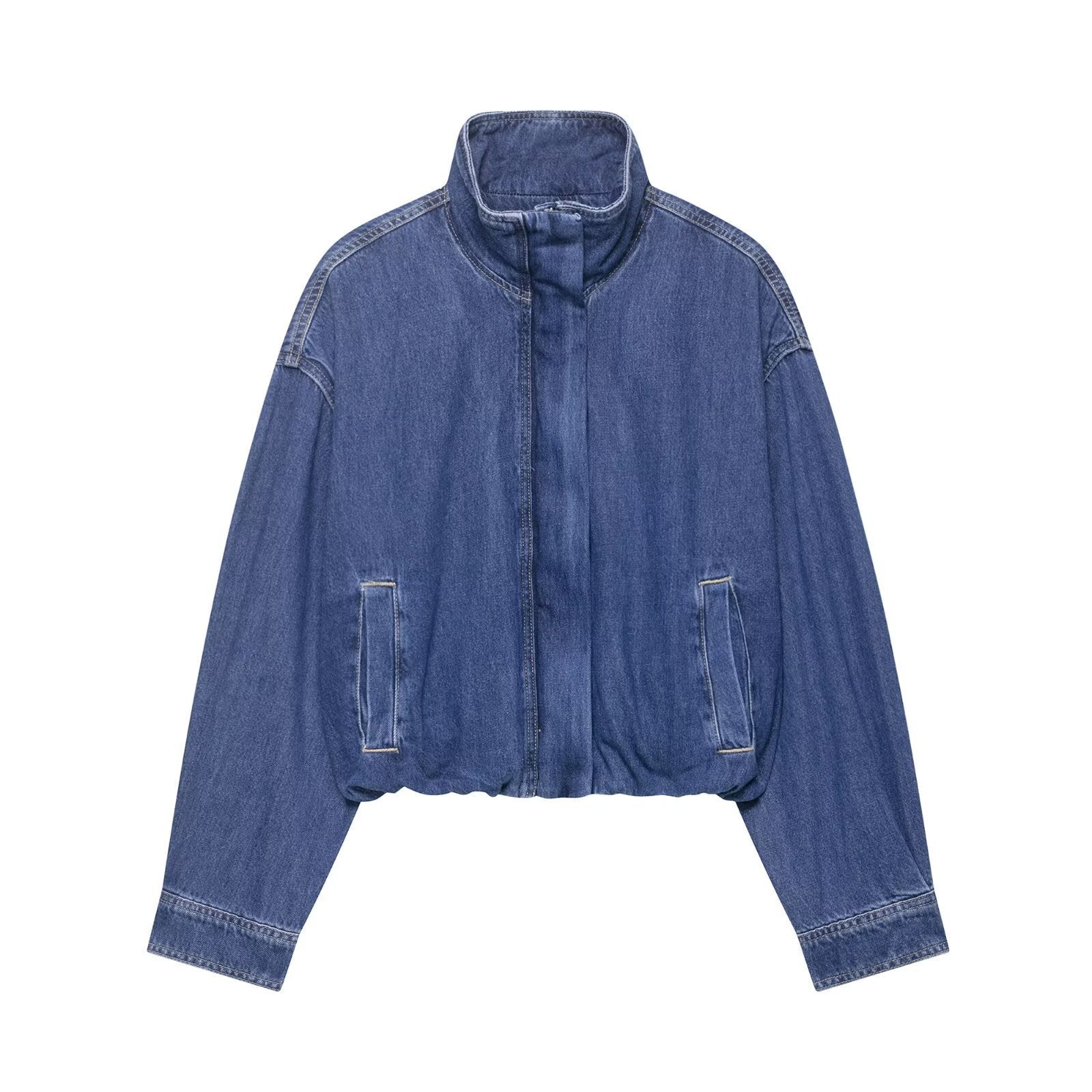 Women's Early Autumn Casual Denim Jacket - All Match Blue Jean Coat