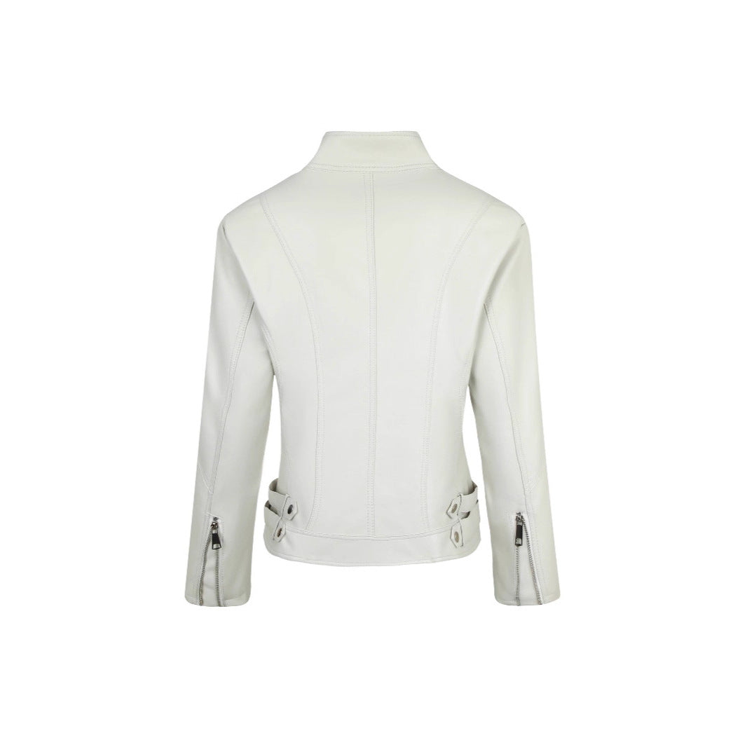 Plus-size Womens Slim-fit Stand-up Collar Jacket