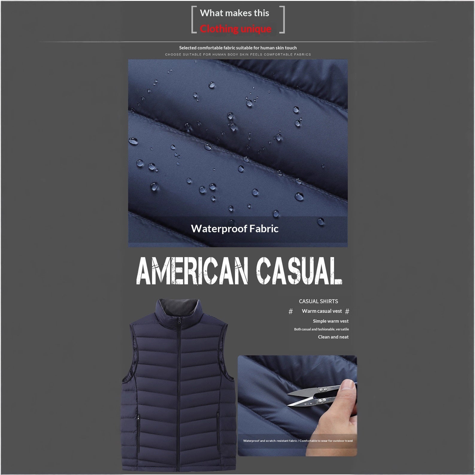 Stand-collar Sleeveless Vest Padded And Warm