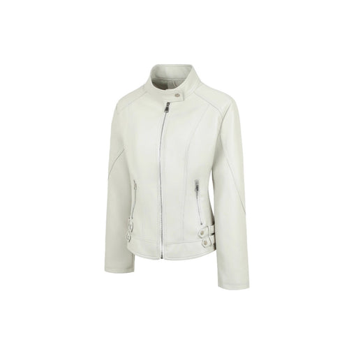 Plus-size Womens Slim-fit Stand-up Collar Jacket